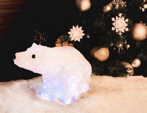 Светящийся "Медвежонок" BABY, акрил, 150 холодных белых LED-огней, 40см+5м, уличный, Kaemingk фото 3