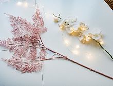 Декоративная ветка "Нежный папоротник", розовый, 80 см, EDG