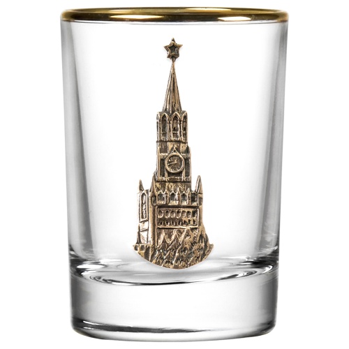 Набор из трех стопок с золотой отводкой (Кремль, латунь) в подарочной коробке "Подарок для настоящего мужчины" фото 5