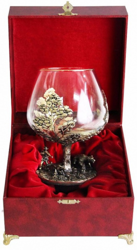 Бокалы - "Pine Forest Glassworks" - Бокал для коньяка "Охота на Медведя (Сосна)