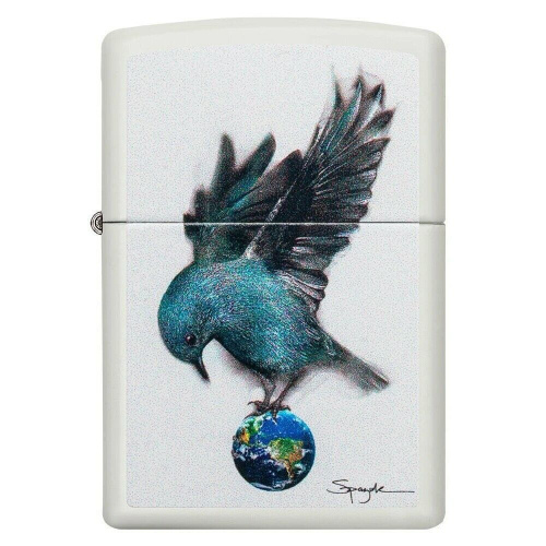 Зажигалка Zippo Spazuk с покрытием White Matte, латунь/сталь, белая, матовая