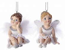 Ёлочная игрушка "Ангелочек-балерина", полистоун, 7 см, разные модели, Kurts Adler