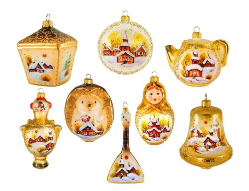 Ёлочная игрушка "Балалайка", коллекция 'Золотой звон', стекло, 13 см, Ариель фото 2