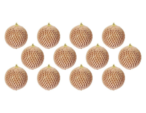 Набор пластиковых ёлочных шаров МАГЛИЯ ГОЛД, 10 см, 12 шт., Koopman International