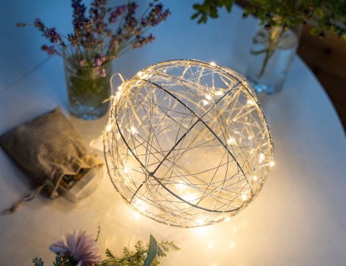Светящийся шар "Волшебная сеточка", 30 тёплых белых LED-огней, 20 см, батарейки, таймер, Kaemingk фото 2