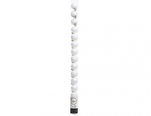 Набор пластиковых шаров "Миниатюрные" (матовые, с глиттером), цвет: белый, 3 см, упаковка 14 шт., Kaemingk фото 4