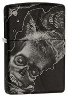 Зажигалка ZIPPO Zombie, латунь/сталь с покрытием Softouch, чёрная, матовая, 36x12x56 мм, 28971