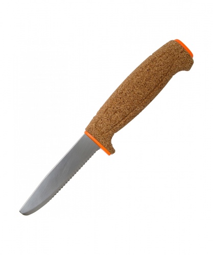 Нож Morakniv Floating Serrated Knife, нержавеющая сталь, пробковая ручка, оранжевый