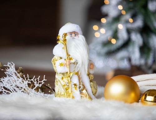 Дед Мороз в золотой шубе, анимация, звук, 30 см, Новогодняя сказка фото 3