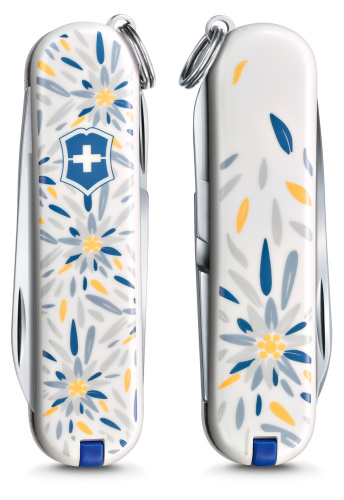 Нож-брелок Victorinox Classic LE 2021, 58 мм, 7 функций, Alpine Edelweiss фото 2