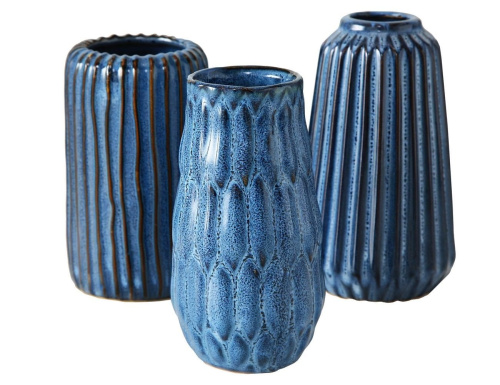Керамическая ваза "Вечерняя акварель", тёмно-голубая, 15х9.5 см, Boltze фото 2