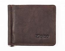 Зажим для денег Zippo, коричневый, натуральная кожа