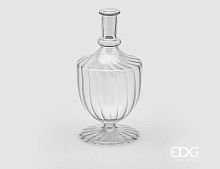 Стеклянная ваза-подсвечник СЕМИОВАЛЕ, прозрачная, 20 см, EDG