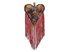 Подвеска "Цветочное сердце", текстиль, 28 см, EDG