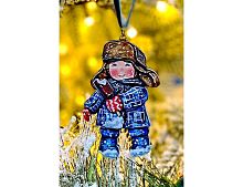 Елочная игрушка Мальчик с эксимо - Зимние Каникулы 10 см, дерево, подвеска, Winter Deco