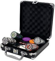 Покерный набор "Premium Poker" Black Stars, 100 фишек 14 г с номиналом в чемодане