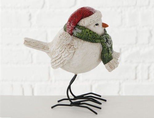 Новогодняя фигурка "Потешная птичка" в шарфике, полистоун, 16 см, Boltze фото 2
