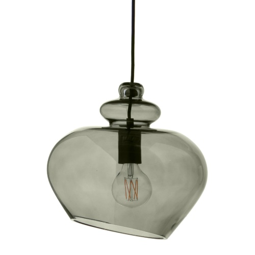 Лампа подвесная grace, 31,5хD30 см, зеленое дымчатое стекло, черный цоколь