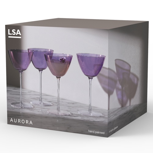 Набор бокалов для мартини aurora, 195 мл, фиолетовый, 4 шт. фото 3
