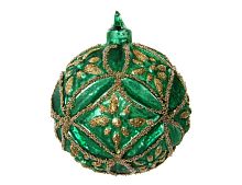 Набор стеклянных ёлочных шаров "Джафит", стекло, зелёный, (4 шт.), SHISHI