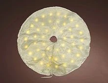 Юбка для декорирования основания ёлки СНЕЖНЫЕ ОГНИ, полиэстер, белая, 47 тёплых белых микро LED-огней, 90 см, USB кабель, Kaemingk (Lumineo)