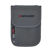 Органайзер для документов Wenger на шею с системой защиты данных RFID, серый, 19x14 см