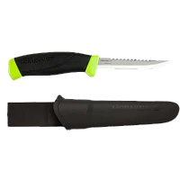 Нож Morakniv Fishing Comfort Serrated Edge, черный/зеленый