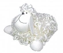 Игрушка "Лохматая овечка" белая, 14х12х9 см, BILLIET
