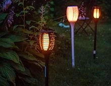Садовый фонарь на солнечной батарее "Алегриа", с эффектом живого пламени, 72 LED-огня, 12x62.5 см, Kaemingk
