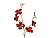 Декоративная ветка "Цветы кизила", красная с золотистым, 84 см, Kaemingk