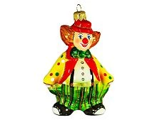 Ёлочная игрушка "Клоун фантик", коллекция 'Цирк', стекло, 12 см, Ариель