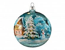 Ёлочный шар "Снеговик", коллекция 'Зимний день', стекло, 10 см, Ариель