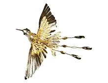 Декоративная птичка ДРАГОЦЕННАЯ КОЛИБРИ на клипсе, полиэстер, акрил, 20 см, Goodwill