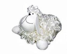 Елочная игрушка "Лохматая овечка" белая, 21х21х13 см, BILLIET