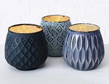 Стеклянные подсвечники под чайные свечи ДЖАМУННИ, 9 см, набор - 3 шт., Boltze